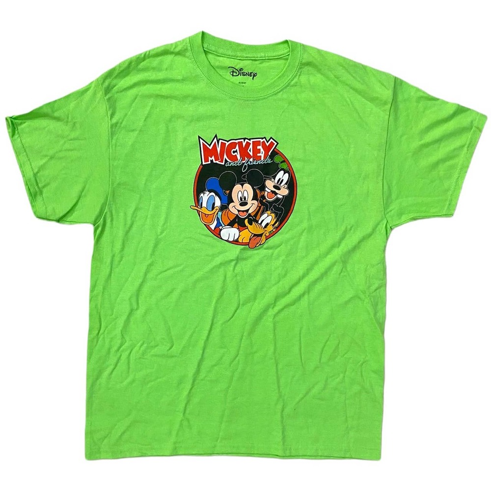 Mickey & Friends Men's Mickey Mouse, Donald Duck, & Goofy Tee T-Shirt - Green